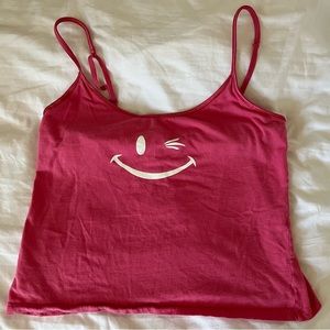 Joe boxer pink smile face tank top L
